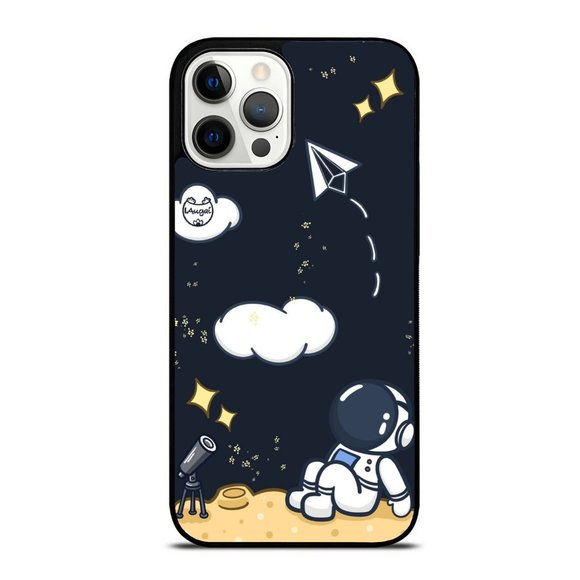 Astronaut Star-gazing and Space Exploration Cute Chibi Kids iPhone Case - Picture 1 of 1